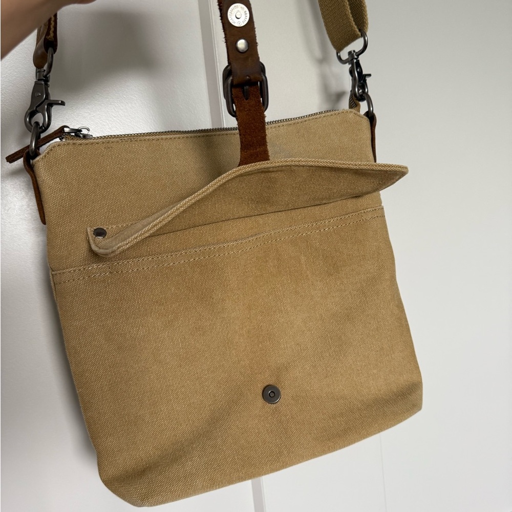 Davan Tan And Leather Canvas Crossbody Bag - image 5